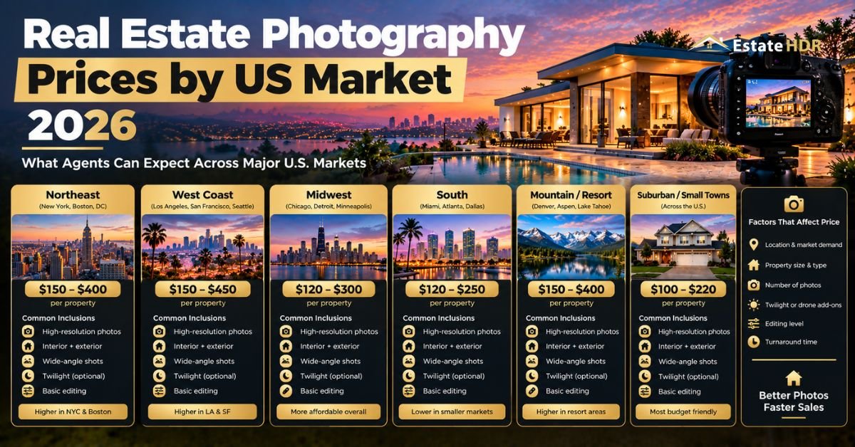 Real Estate Photography Prices by US Market 2026